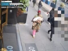 Momento desgarrador: una mujer camina por Nueva York con un bebé recién nacido momentos antes de arrojarlo a la plataforma de Penn Station