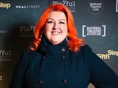 Michelle McManus muestra una increíble novena pérdida de peso con un elegante abrigo azul marino en el estreno de The Fifth Step en Edimburgo