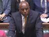 ¿Dónde está tu amapola, viceprimer ministro? David Lammy rinde homenaje a Remembrance mientras reemplaza a Starmer en Commons… pero se le debe entregar la insignia a mitad de camino después de olvidarse de usar una.