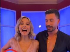La pareja de baile de Giovanni Pernice aparta la mano de su cintura en un momento incómodo en la versión italiana de Strictly
