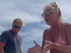 El Backstreet Boy Brian Littrell se ve envuelto en una fea guerra con un bañista en una playa ‘privada’ frente a su mansión de Florida que vio a una mujer amenazada con un TALADRO
