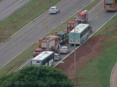 El accidente provocó embotellamientos en el Sector Policial Sur de Brasilia y en la EPTG