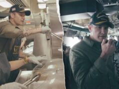 Pete Hegseth sirve comidas de Acción de Gracias a los marineros desplegados de la Armada