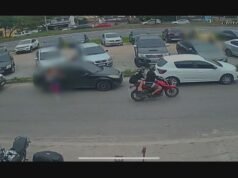 Imágenes de una cámara de un hombre saliendo del gimnasio en Bangu; video