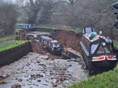 Se declara un gran incidente en Shropshire cuando un enorme sumidero se traga el canal