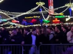 Momento en el que grandes multitudes pululan por la cervecería de Winter Wonderland después de ‘horas de cola’ mientras los juerguistas atacan los precios