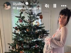 Lily Allen comparte fotos de ella misma con un corsé de encaje rosa transparente rodeada de paquetes de Hermès mientras prepara un poco usando a Madeleines, la homónima de sus rivales amorosas, en una burla descarada.
