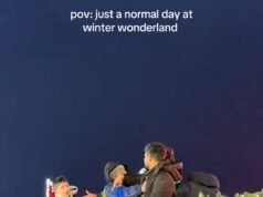 Caos del Boxing Day en Winter Wonderland: Momento en que un trabajador del recinto ferial saca a su colega de una pelea con los juerguistas