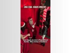 Papá Noel sordo sorprende a los niños usando libras para comunicarse