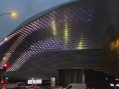 Tienes que ver esto: La fachada del Bernabéu frente a la Castellana está absolutamente iluminada